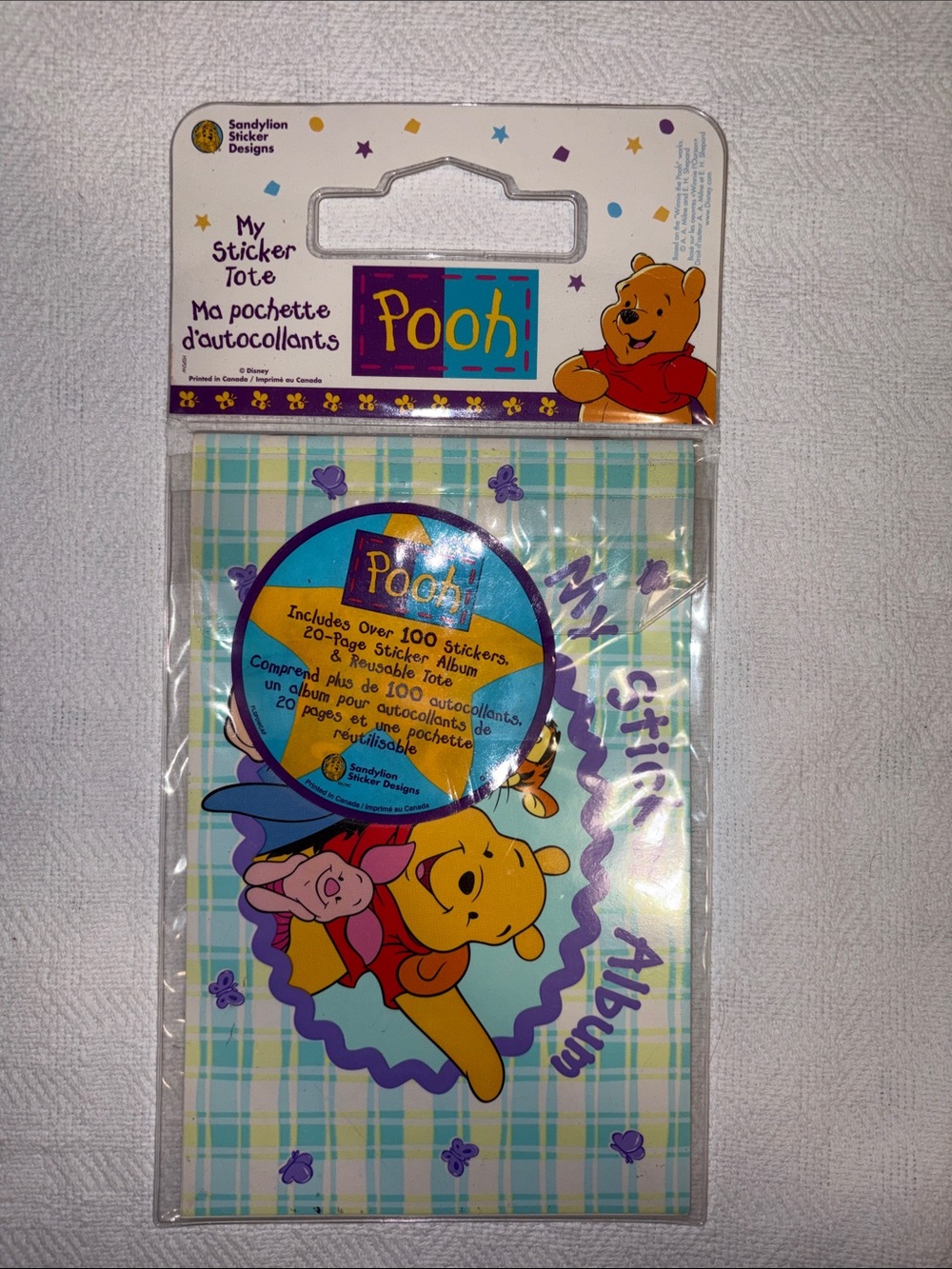 Vintage Winnie The Pooh Sticker Album & Stickers + Sticker Postcard - New
